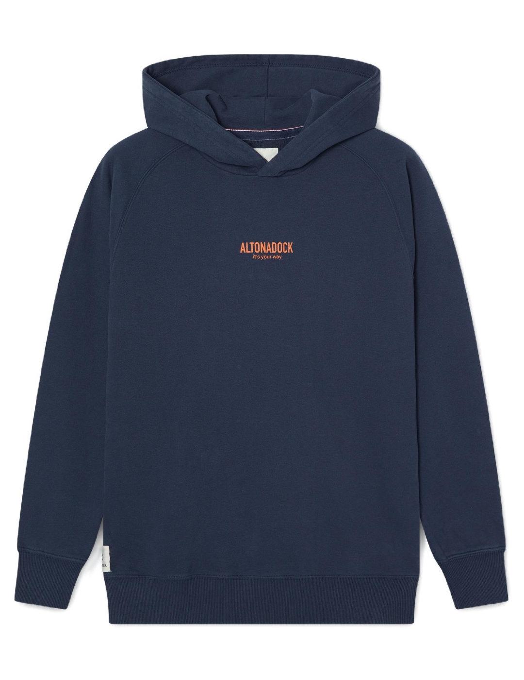 Sudadera Altonadock azul marino con capucha para hombre