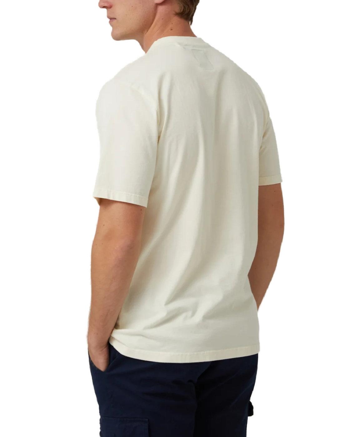 Camiseta Altonadock beige dibujo casco manga corta de hombre