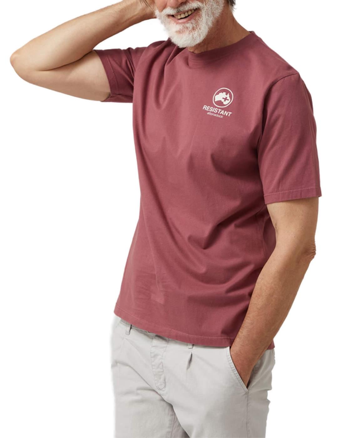 Camiseta Altonadock Resistant estampada granate hombre