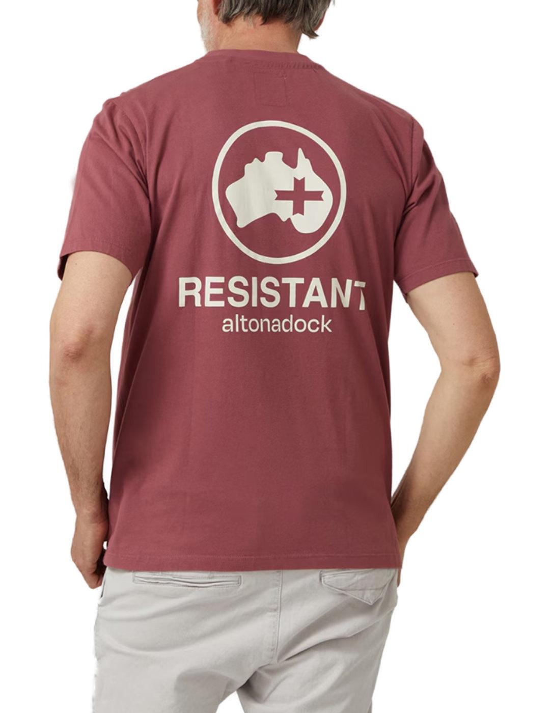 Camiseta Altonadock Resistant estampada granate hombre