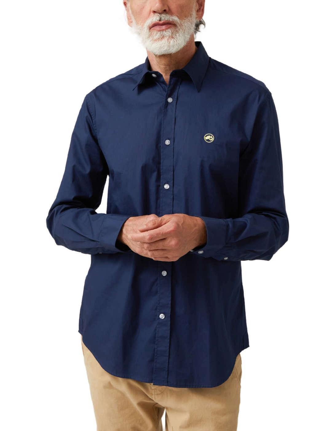 Camisa Altonadock azul marino slim fit para hombre
