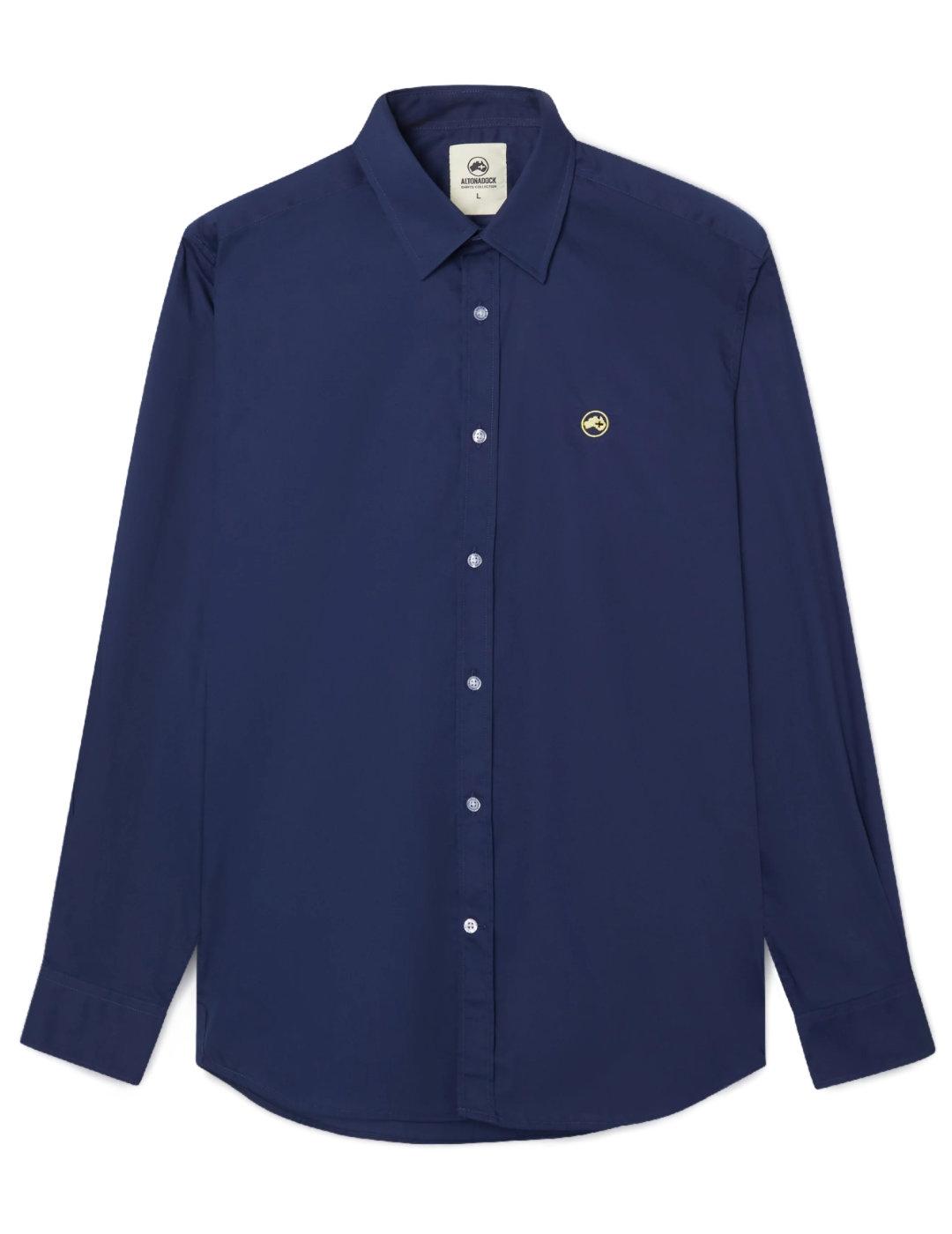 Camisa Altonadock azul marino slim fit para hombre