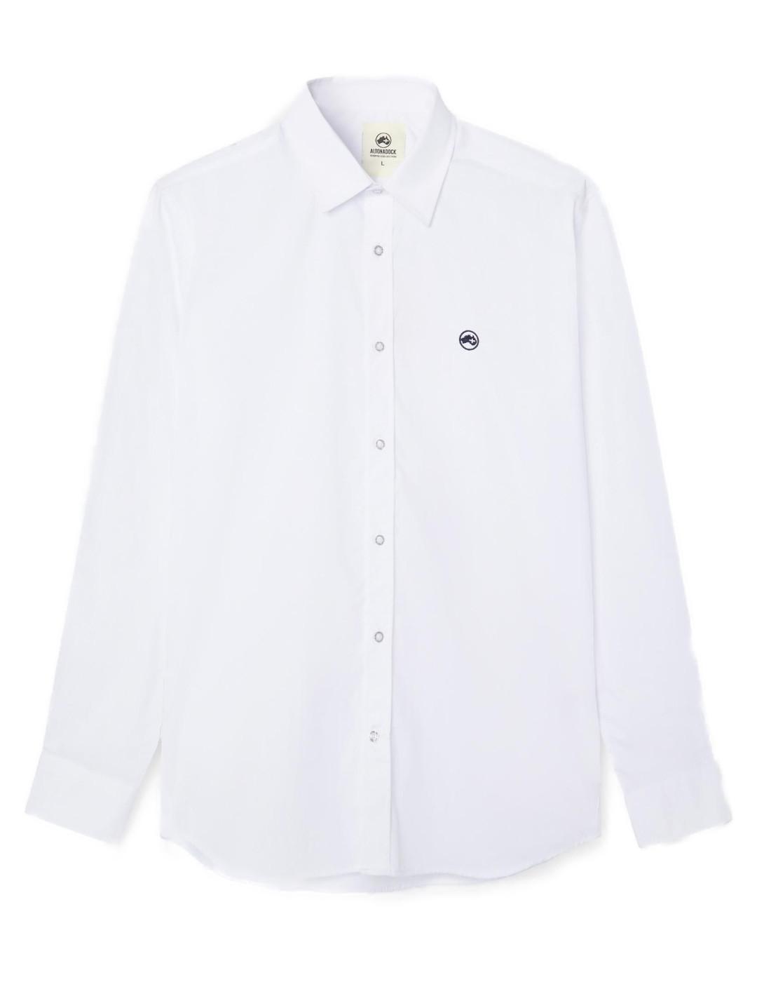 Camisa Altonadock blanca logo manga larga para hombre