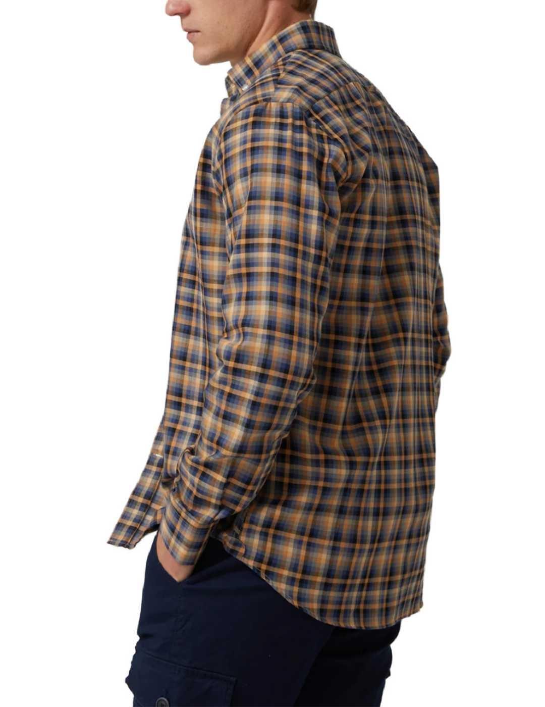 Camisa Altonadock amarillo negro y azul cuadros para hombre