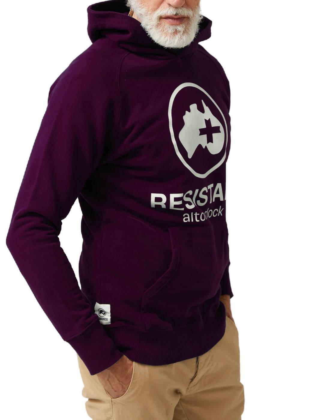 Sudadera Altonadock granate con capucha y logo para hombre