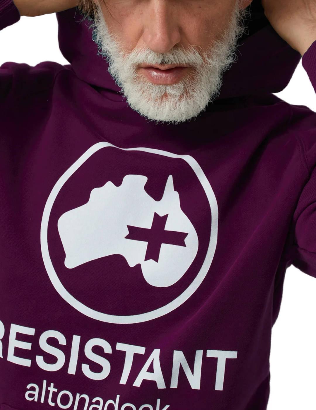 Sudadera Altonadock granate con capucha y logo para hombre