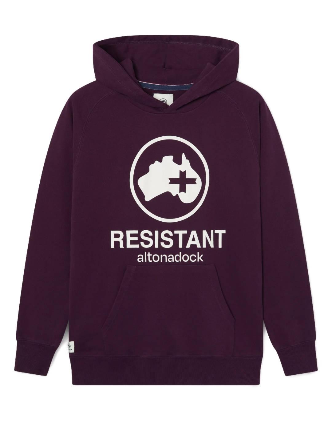 Sudadera Altonadock granate con capucha y logo para hombre