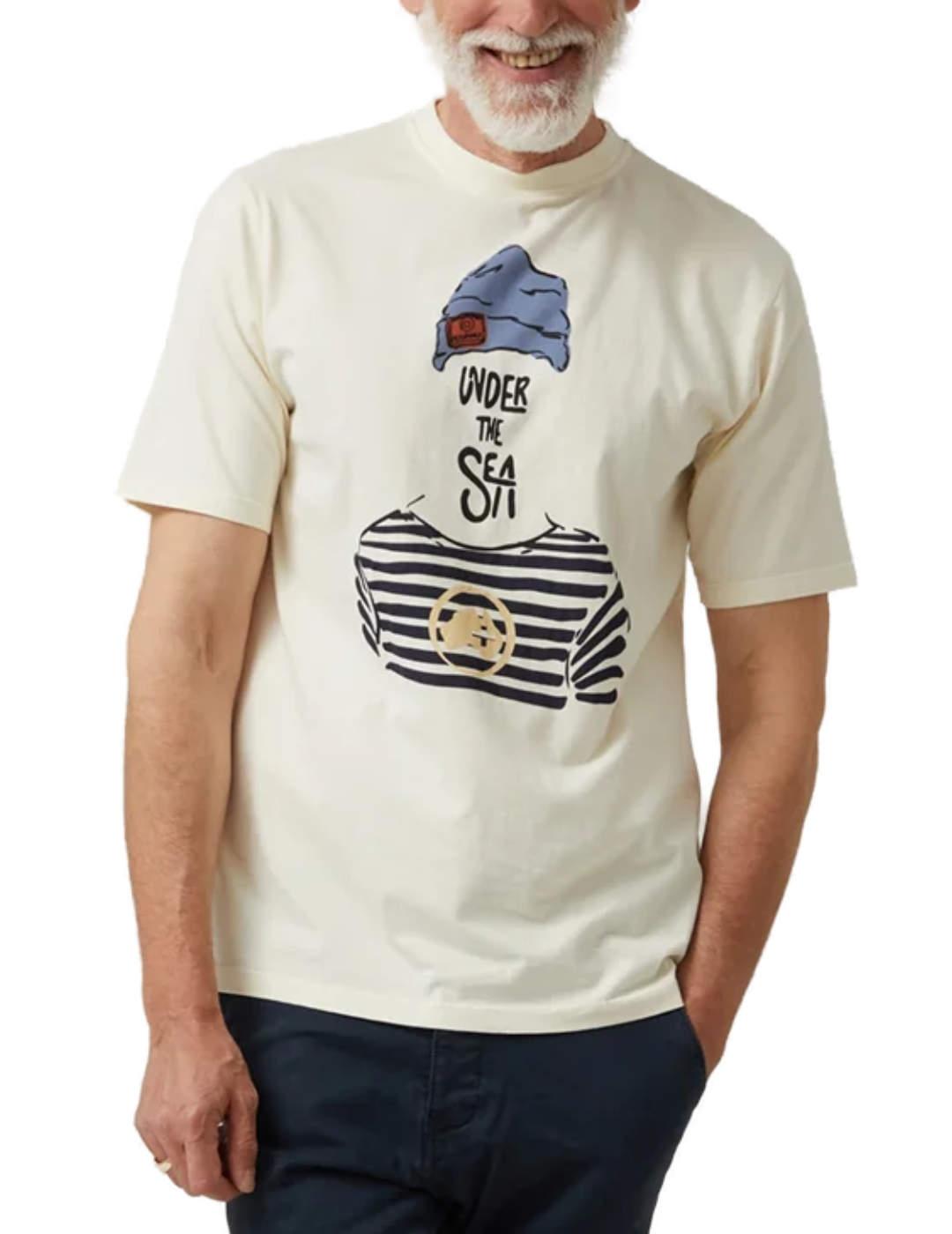 Camiseta Altonadock beige manga corta marinera para hombre