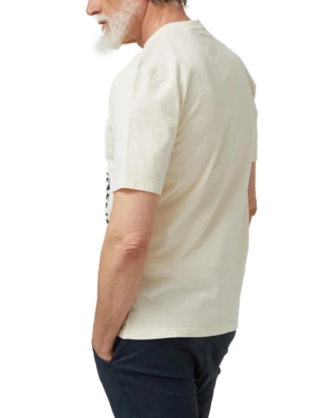 Camiseta Altonadock beige manga corta marinera para hombre