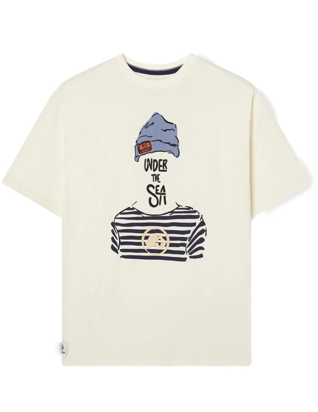 Camiseta Altonadock beige manga corta marinera para hombre