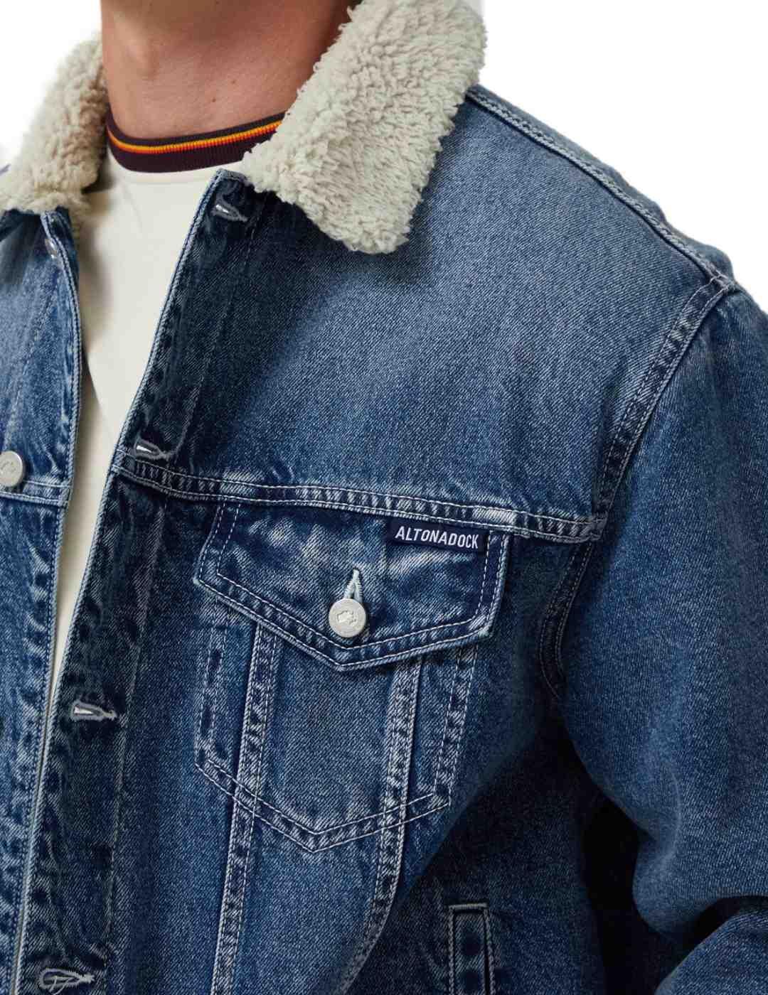 Chaqueta Altonadock azul borreguito vaquera de hombre