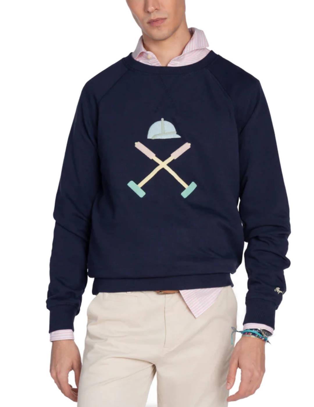 Sudadera Harper Vermont marino sin capucha para hombre
