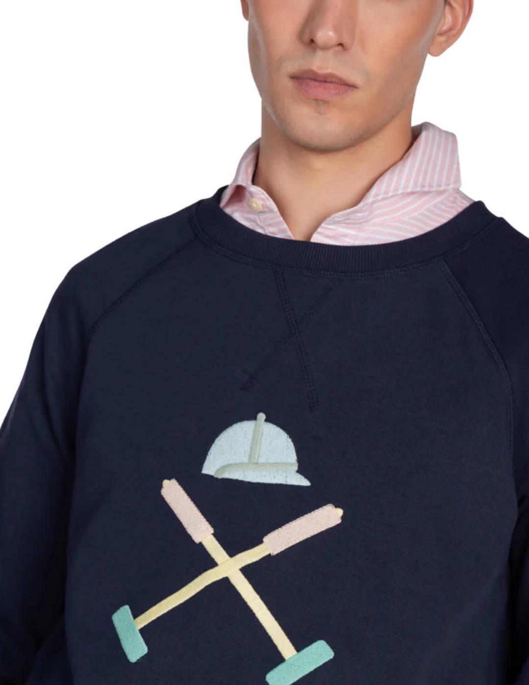 Sudadera Harper Vermont marino sin capucha para hombre