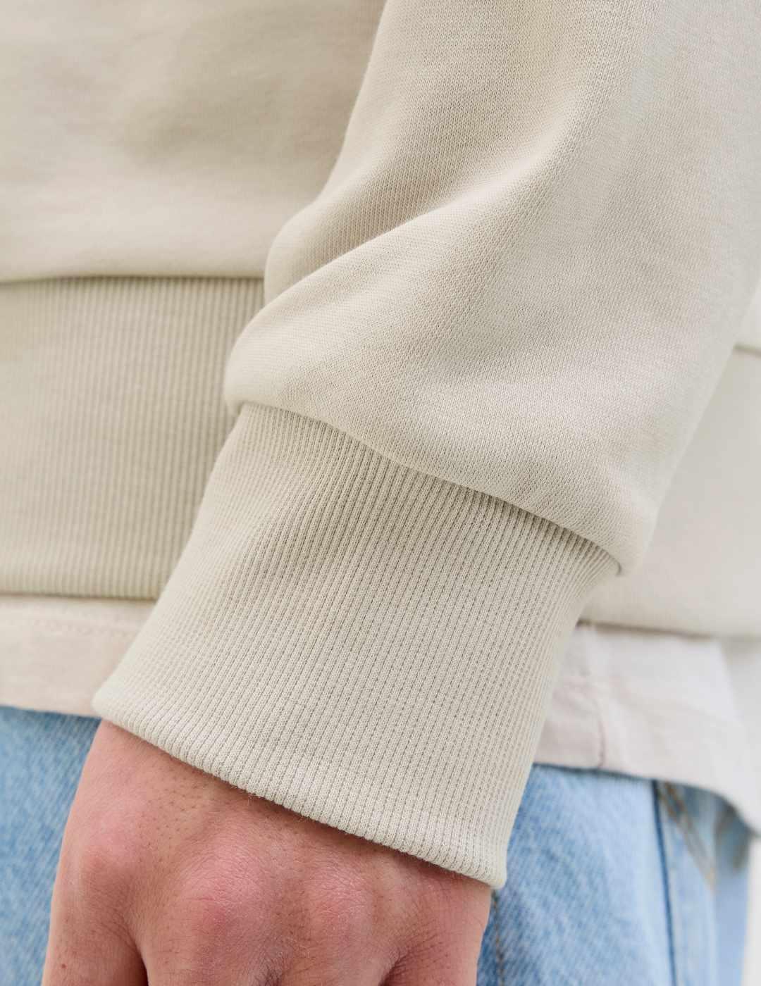 Sudadera Jack&Jones Hawaii beige con capucha para hombre