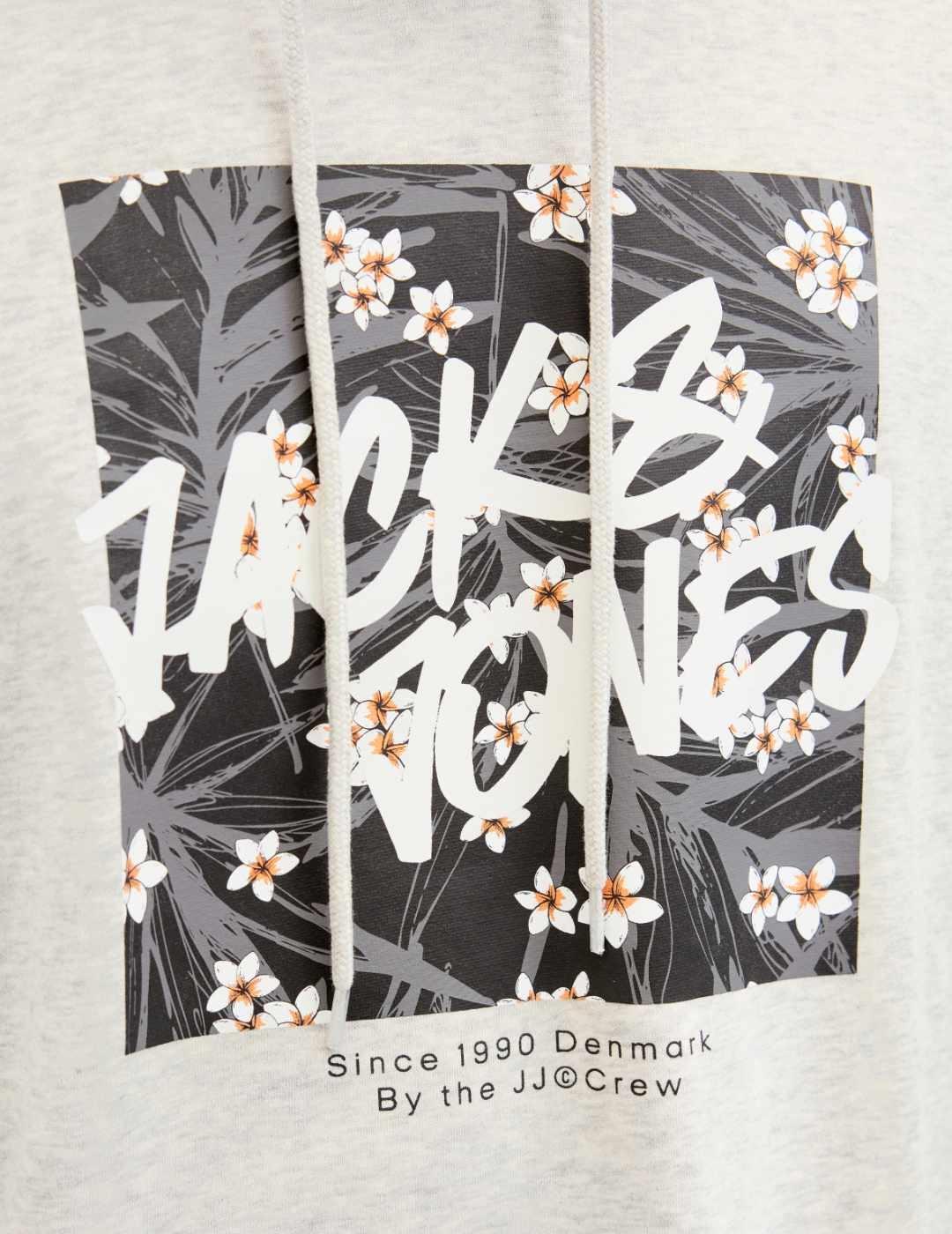 Sudadera Jack&Jones Hawaii gris con capucha para hombre