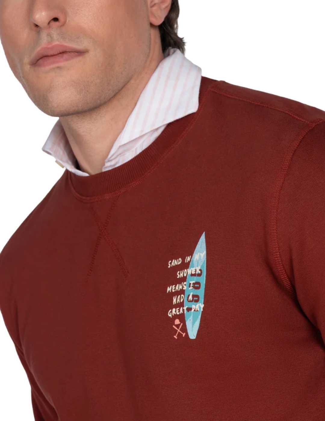 Sudadera Harper&Neyer Sand burdeos sin capucha para hombre