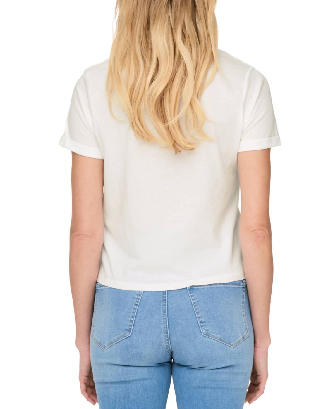 Camiseta Only Dora blanco manga corta para mujer