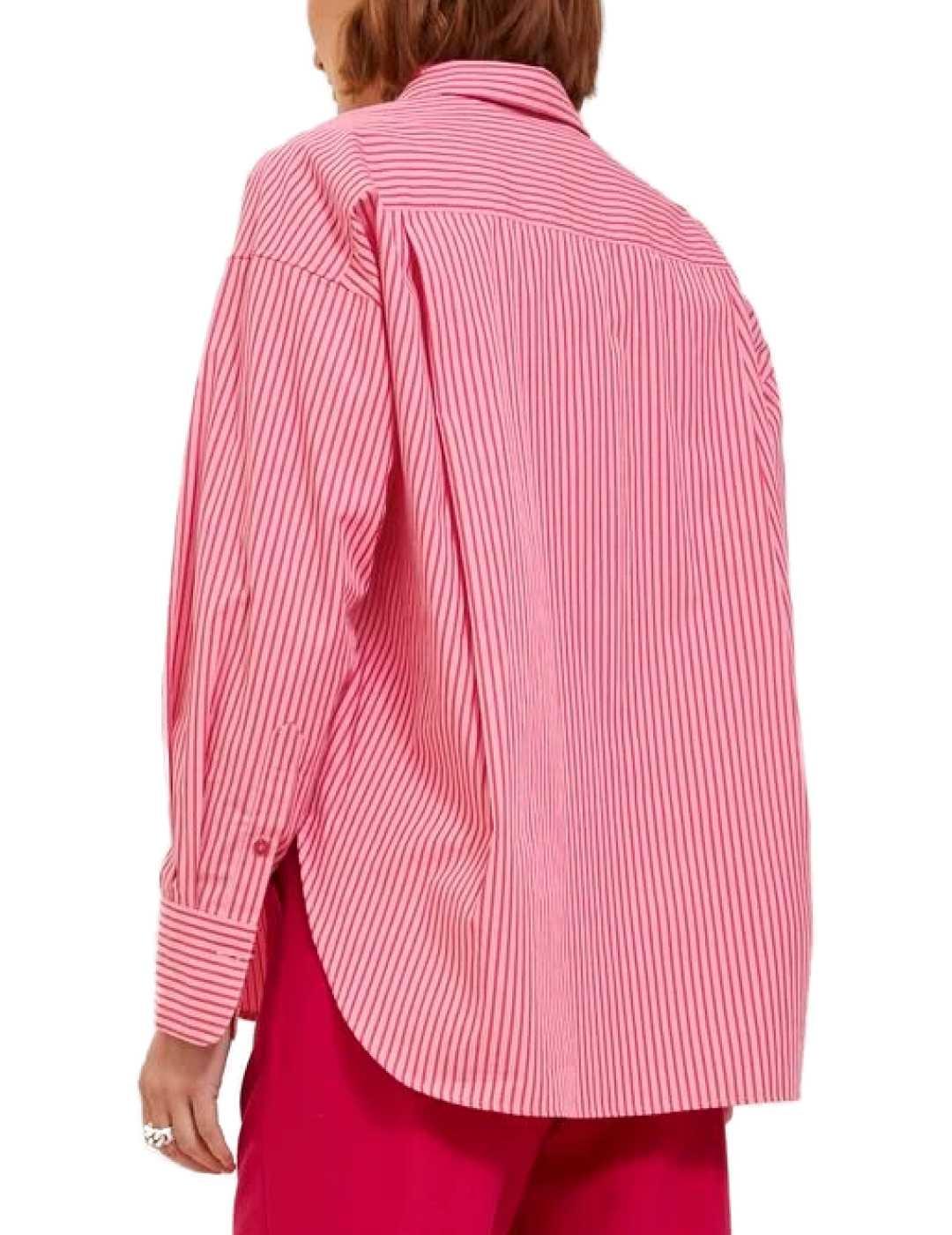 Camisa JJXX Jamie rosa rayas blancas relaxed para mujer