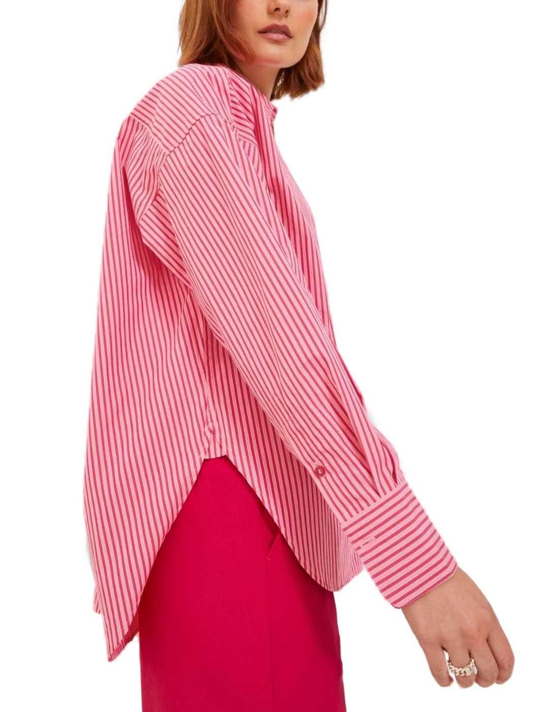 Camisa JJXX Jamie rosa rayas blancas relaxed para mujer