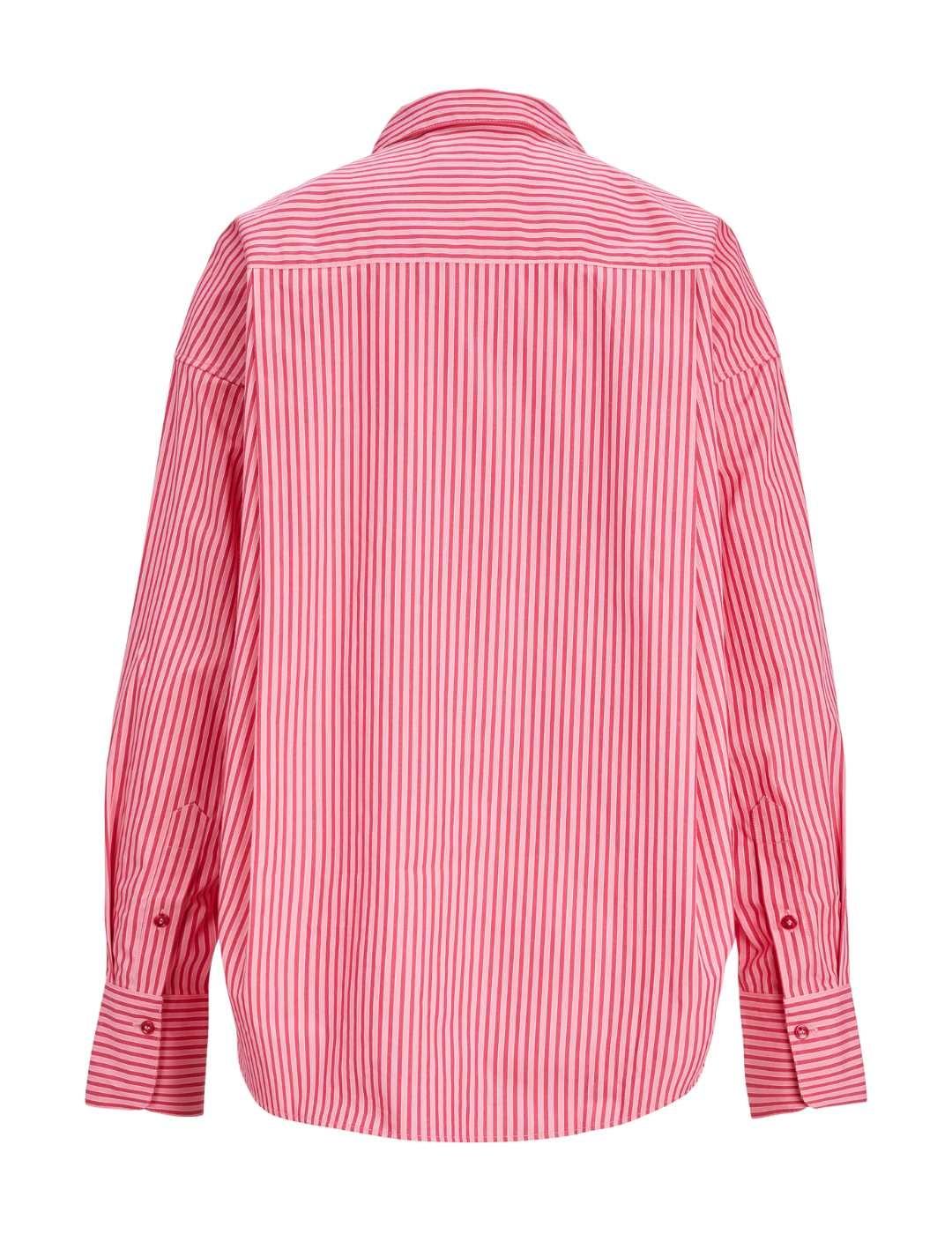 Camisa JJXX Jamie rosa rayas blancas relaxed para mujer