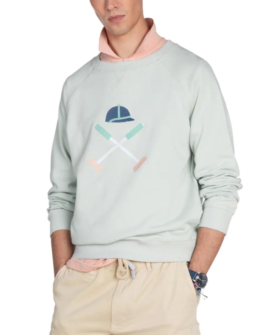 Sudadera Harper Vermont verde claro sin capucha para hombre