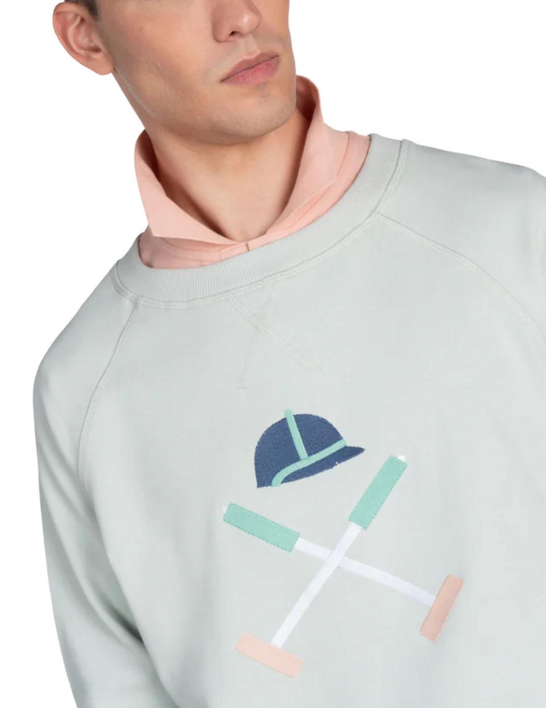 Sudadera Harper Vermont verde claro sin capucha para hombre