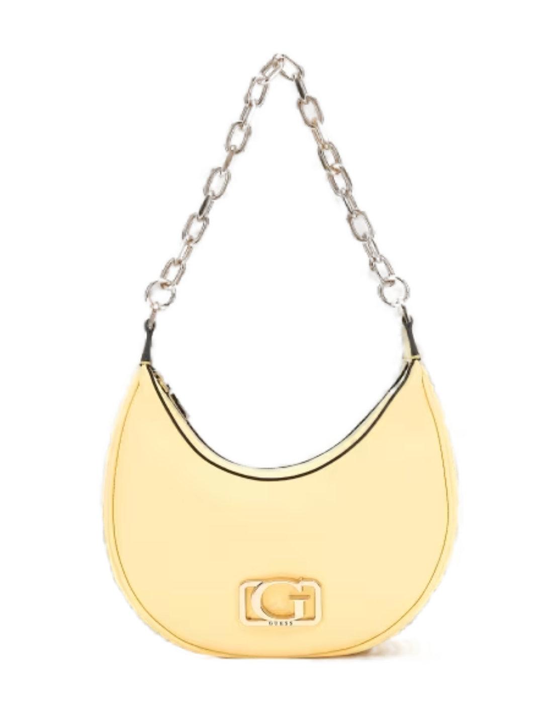 Bolso Guess Hobo de hombro amarillo medialuna para mujer