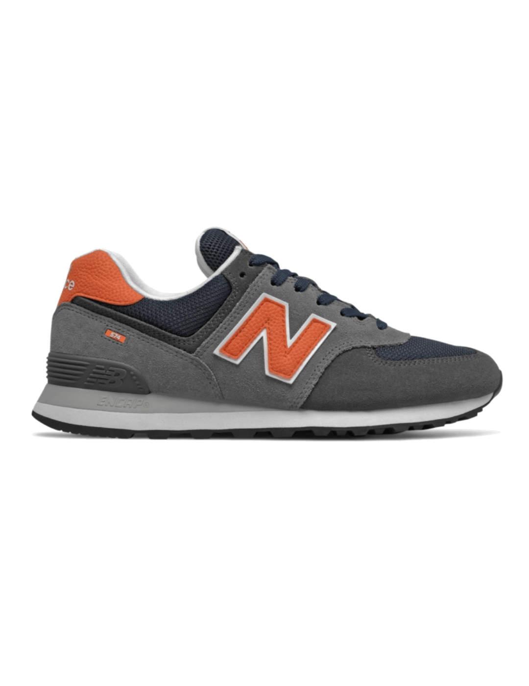 Zapatillas deportivas New Balance 574 gris naranja de hombre