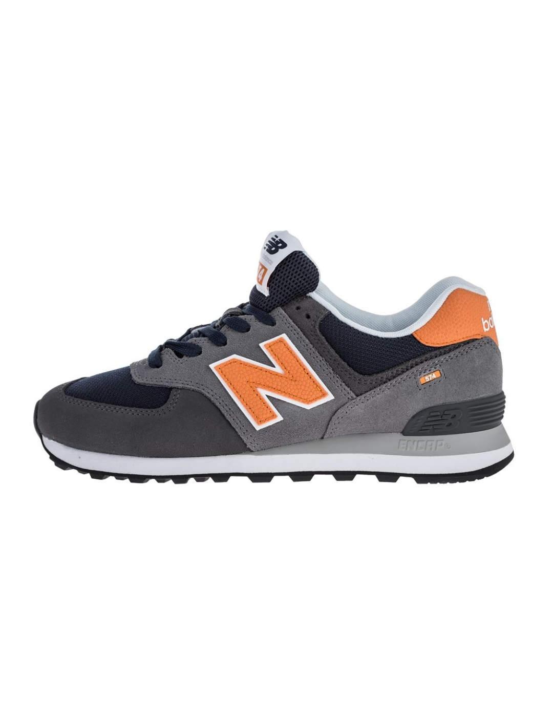 Zapatillas deportivas New Balance 574 gris naranja de hombre