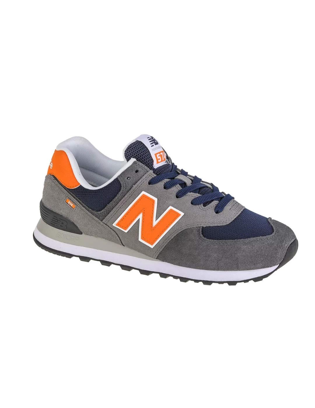 Zapatillas deportivas New Balance 574 gris naranja de hombre