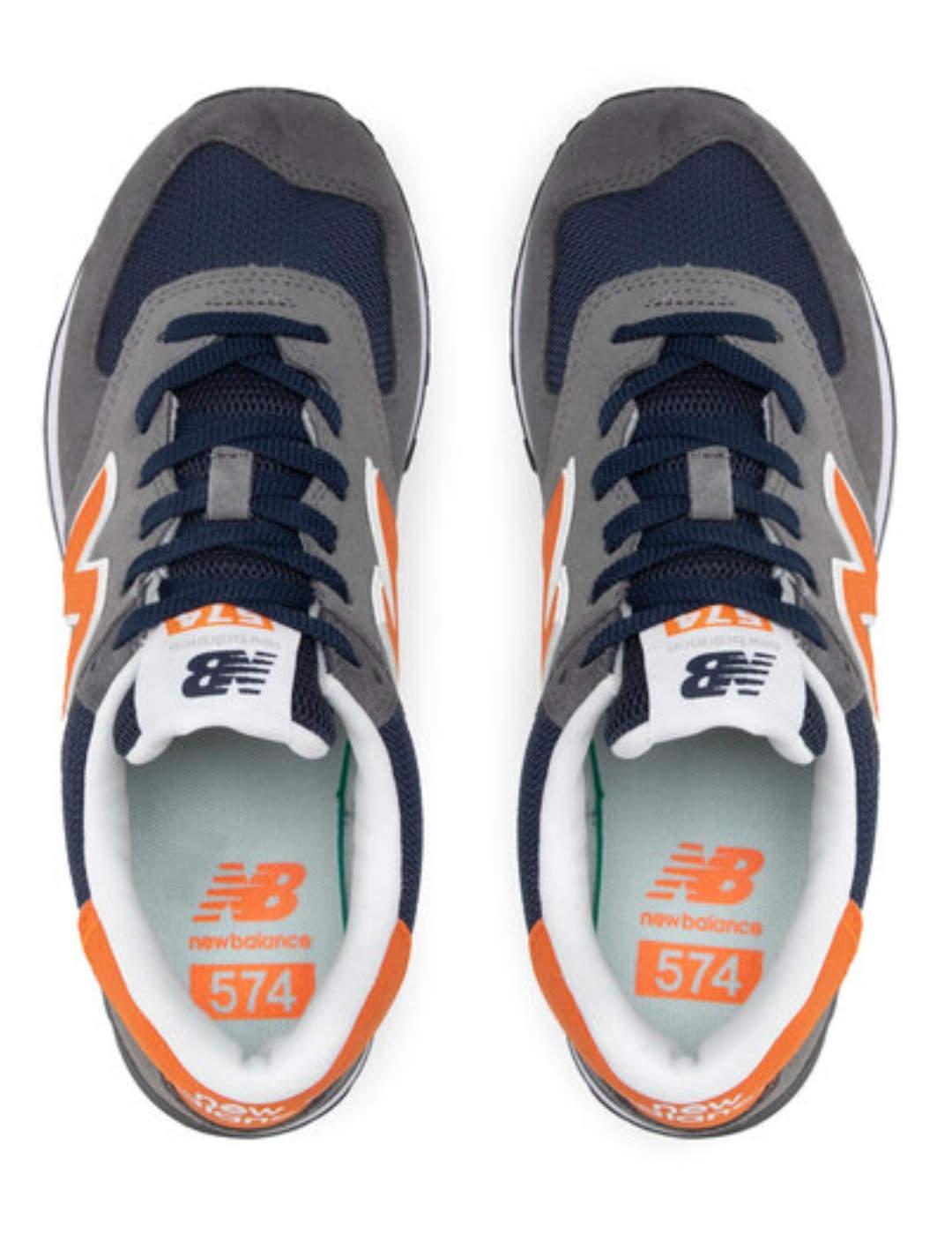 Zapatillas deportivas New Balance 574 gris naranja de hombre