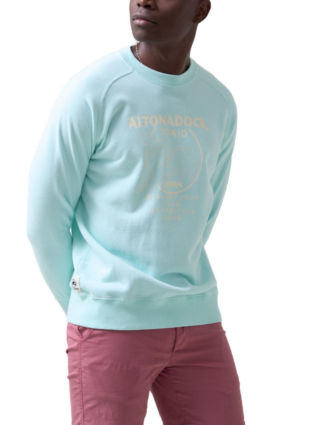 Sudadera Altonadock Pegasus turquesa sin capucha de hombre
