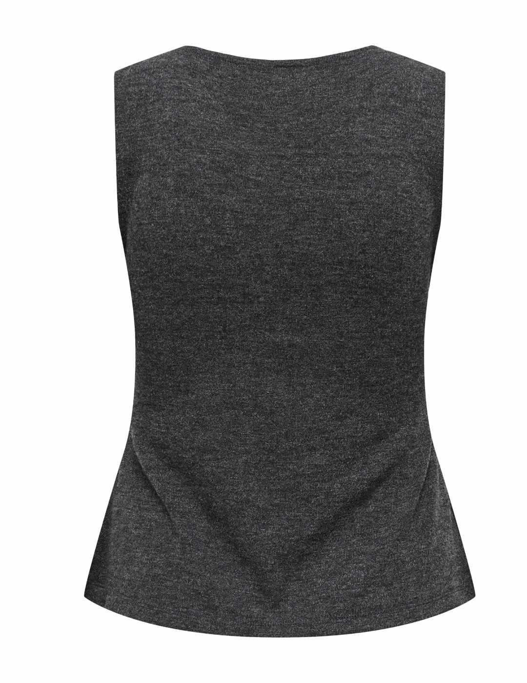 Chaleco Only Kaya gris de punto botones para mujer