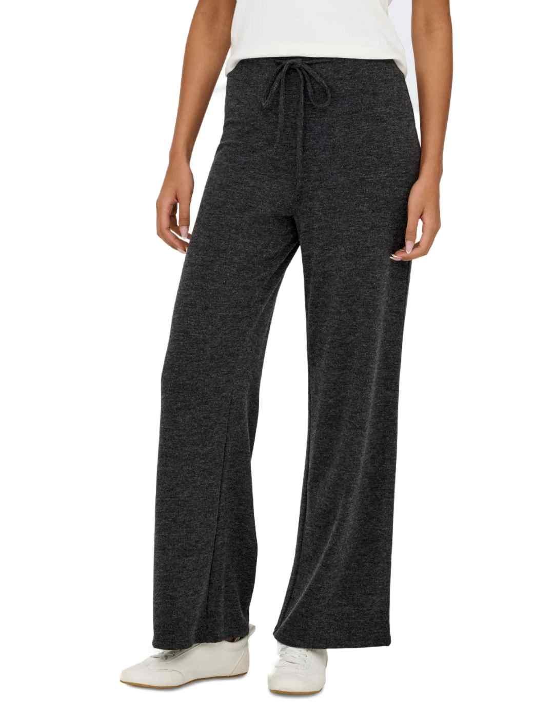 Pantalón Only Kaya gris punto acampanado para mujer