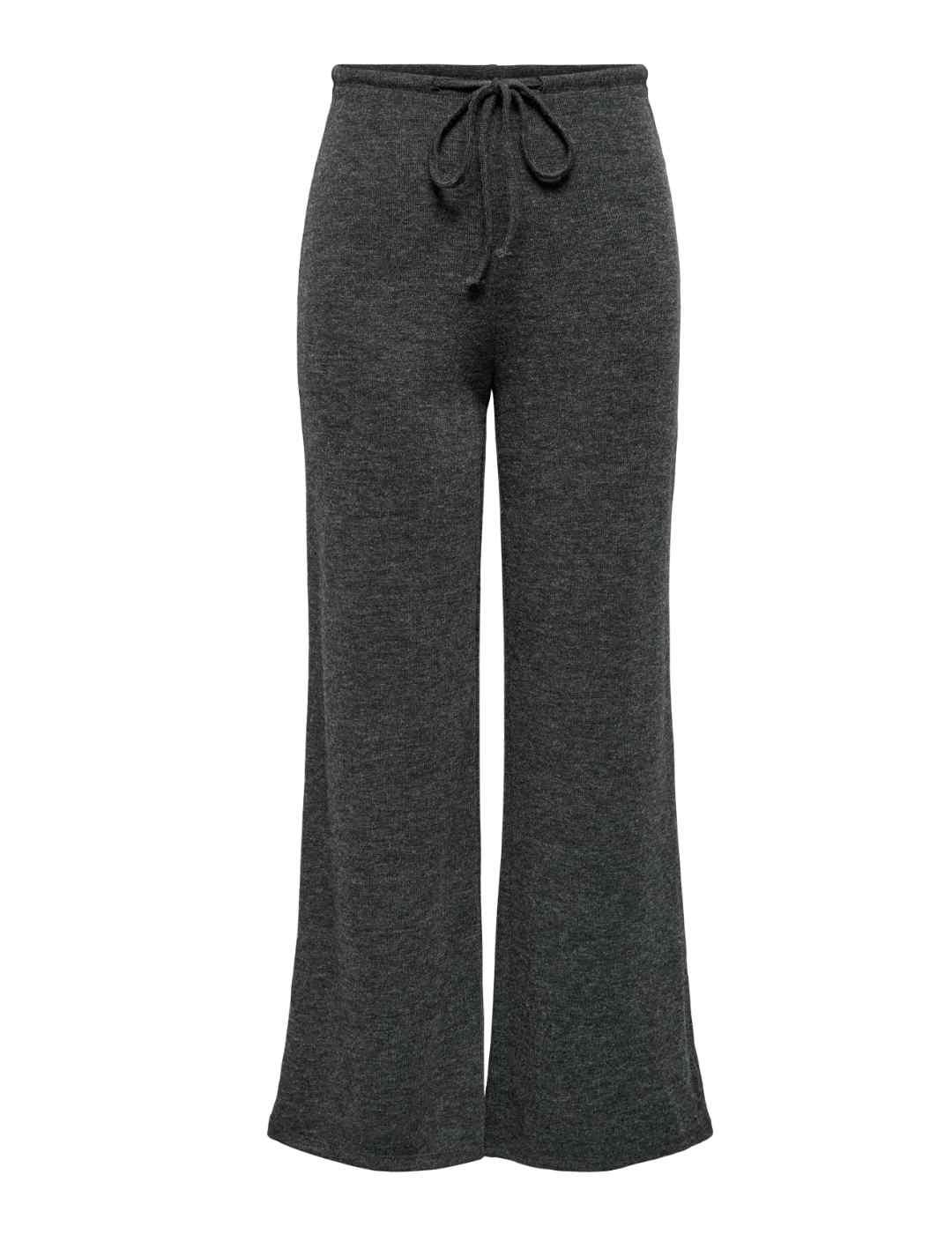Pantalón Only Kaya gris punto acampanado para mujer