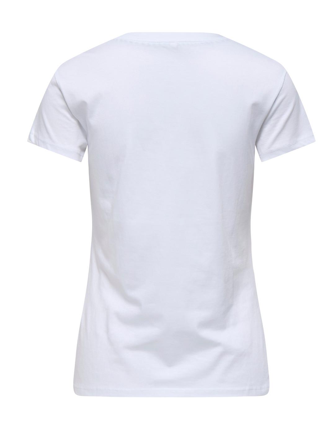 Camiseta Only Vibe blanca Leopardo manga corta de mujer