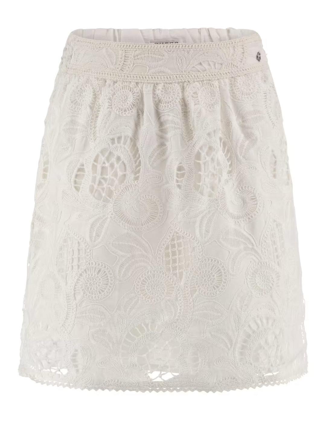 Falda Guess Domitille blanco roto bordados para mujer