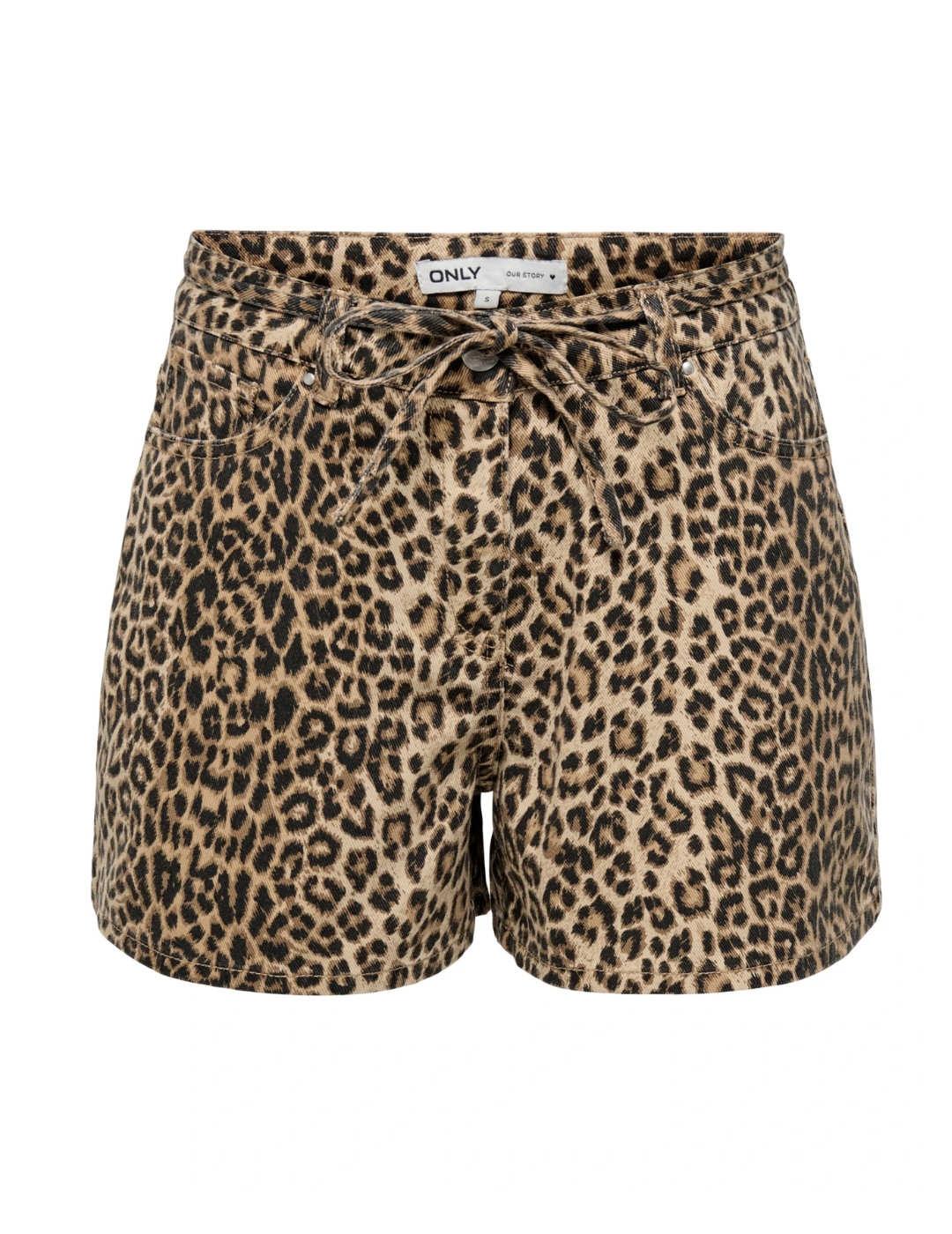 Short Only Naomi estampado leopardo regular para mujer
