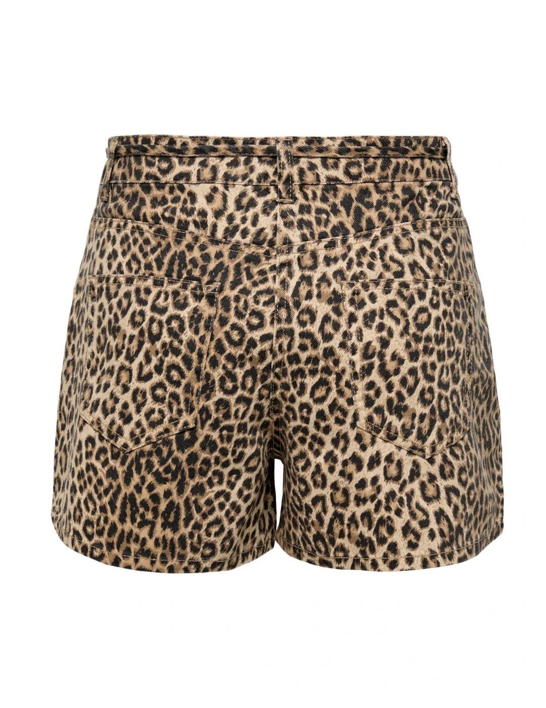 Short Only Naomi estampado leopardo regular para mujer
