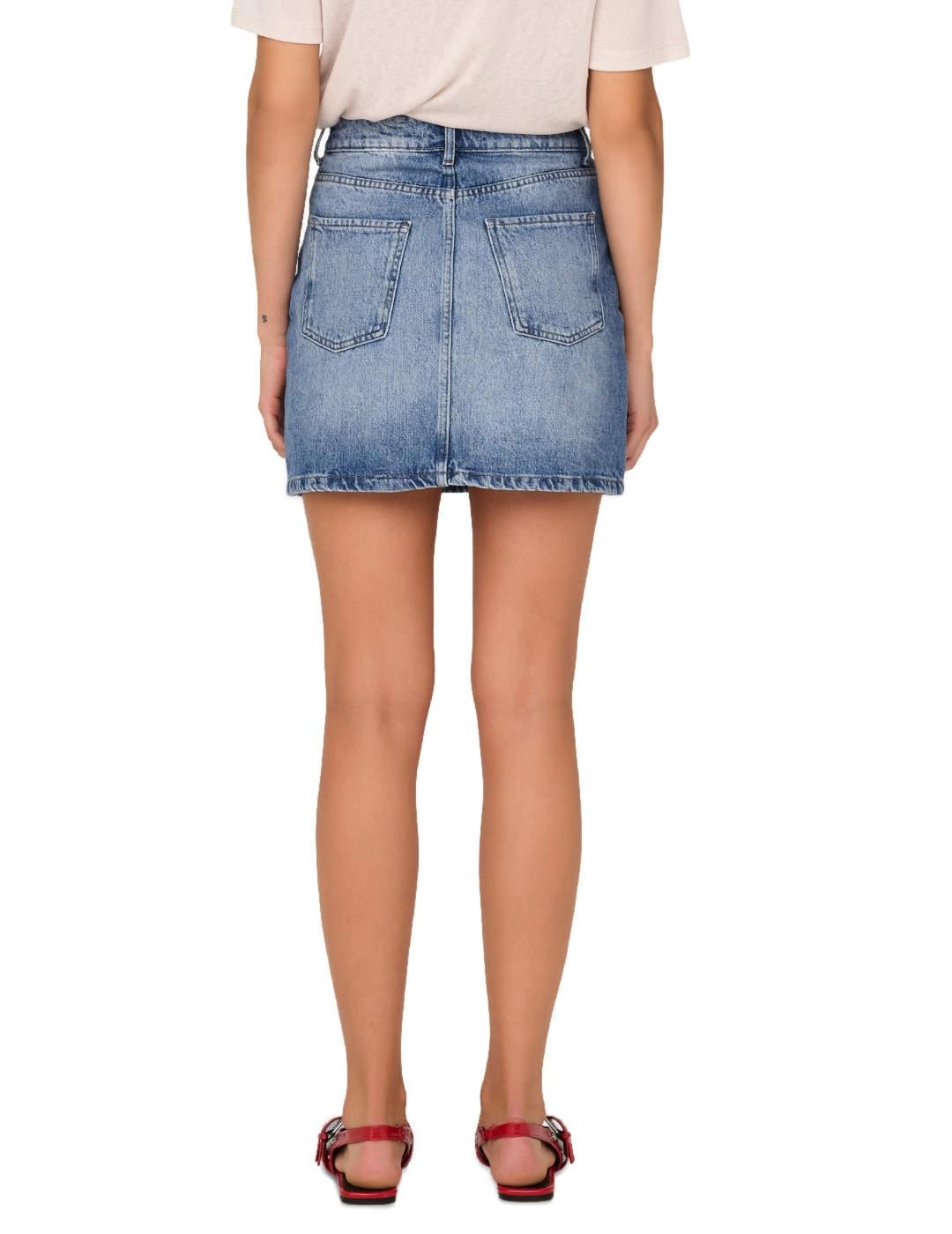 Falda Only Stella Denim mini azul claro para mujer