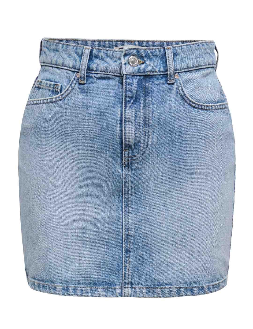 Falda Only Stella Denim mini azul claro para mujer