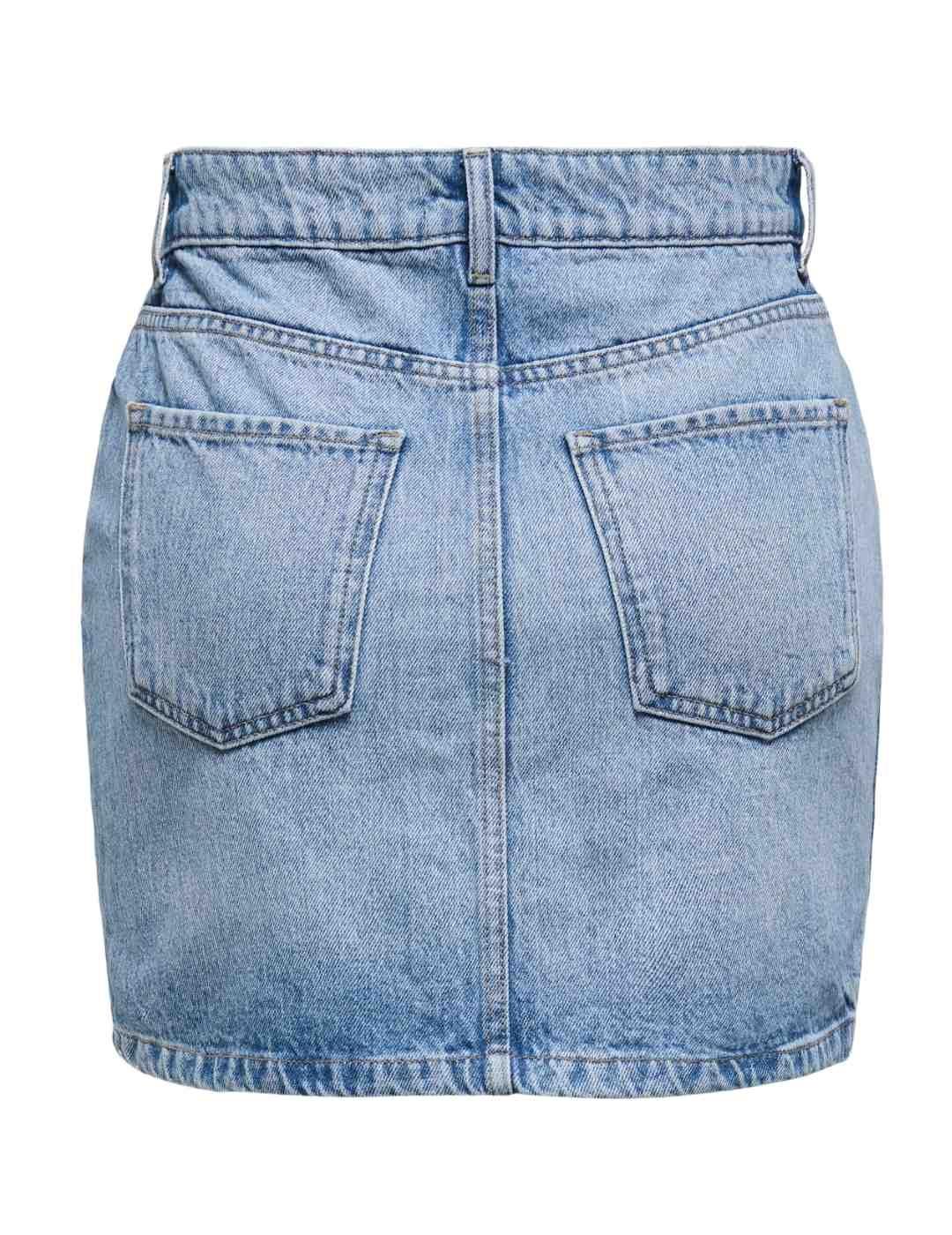 Falda Only Stella Denim mini azul claro para mujer