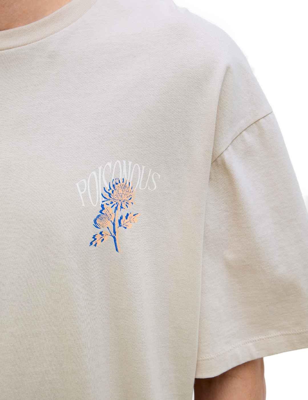 Camiseta Jack&Jones Charge beige manga corta para hombre