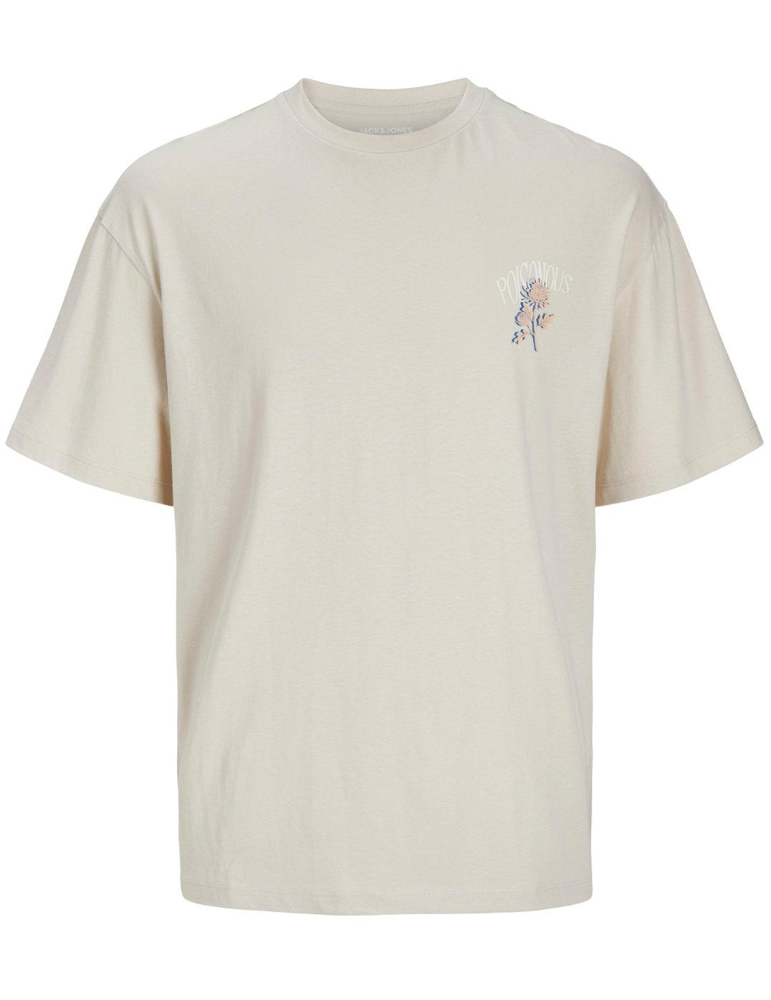 Camiseta Jack&Jones Charge beige manga corta para hombre