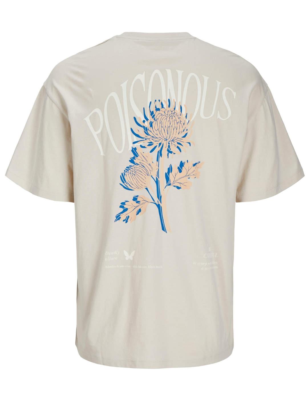 Camiseta Jack&Jones Charge beige manga corta para hombre