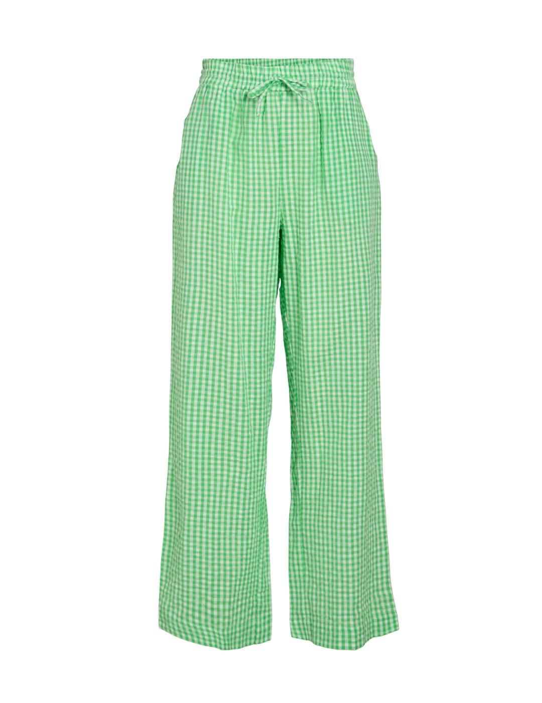 Pantalón Vila Álvaro cuadro Vichy verde para mujer