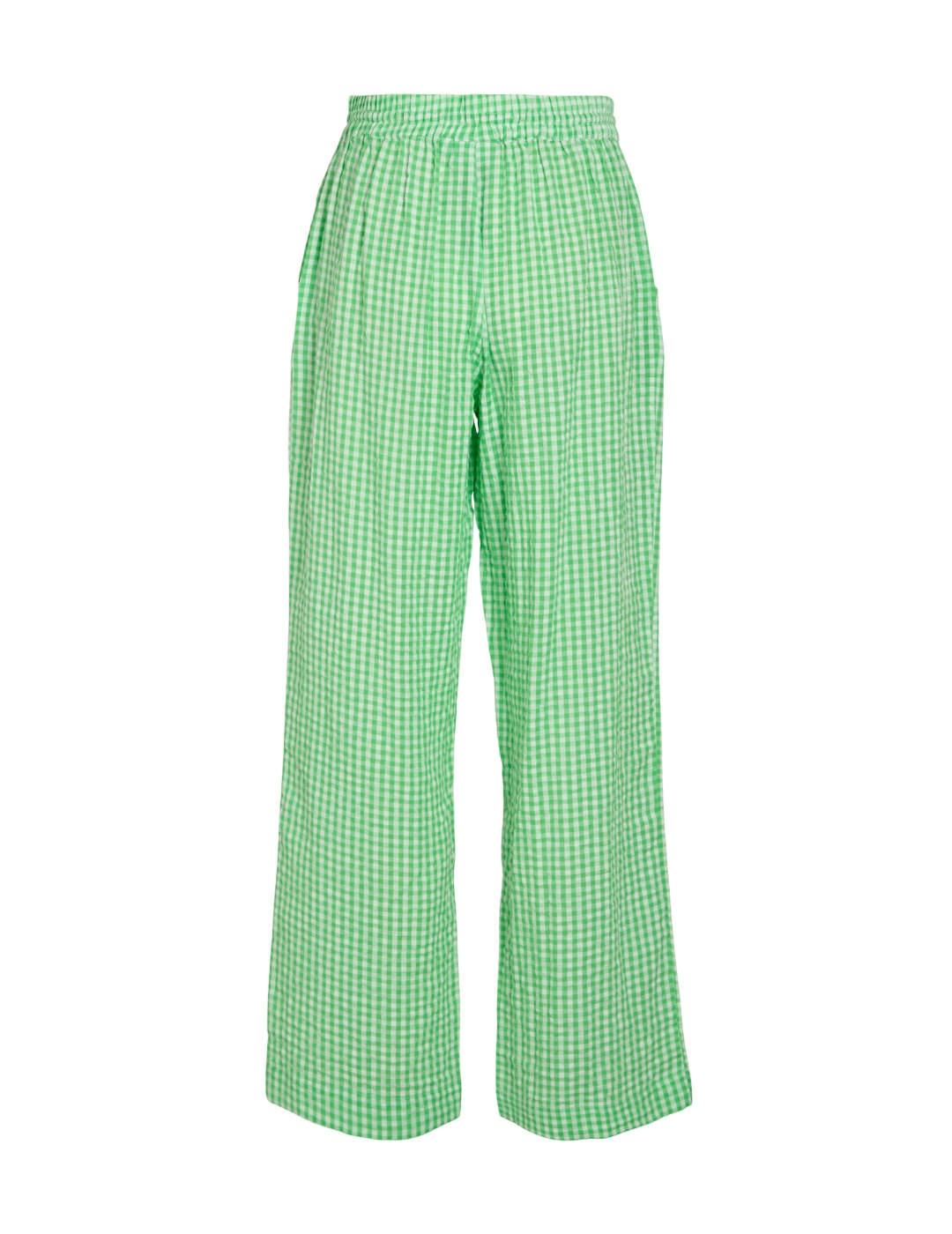 Pantalón Vila Álvaro cuadro Vichy verde para mujer
