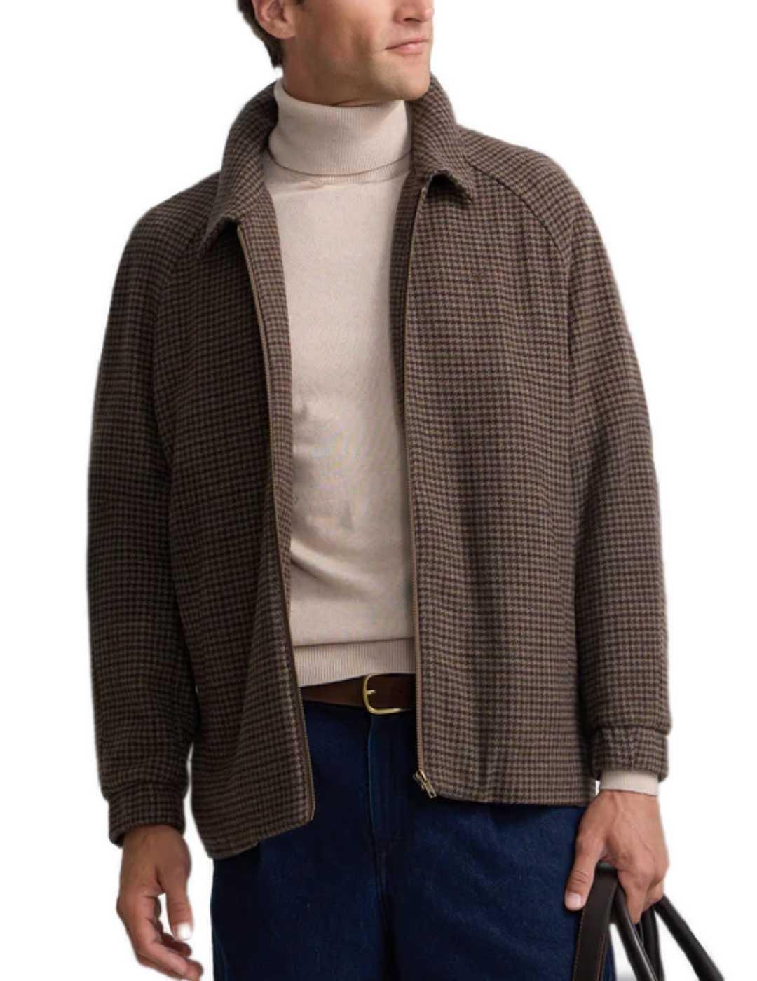 Cazadora Silbon pata gallo marrón hombre-Nh