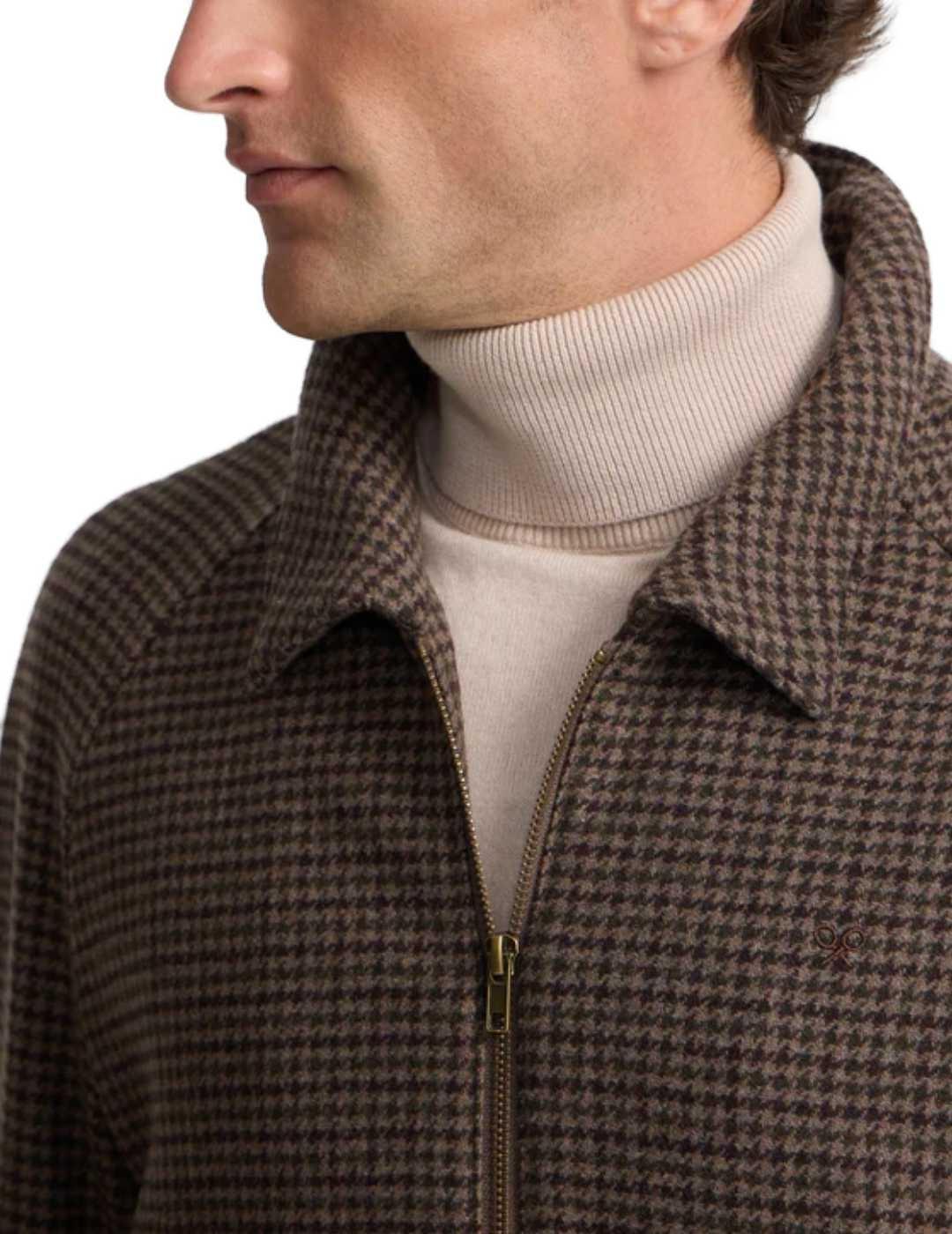 Cazadora Silbon pata gallo marrón hombre-Nh