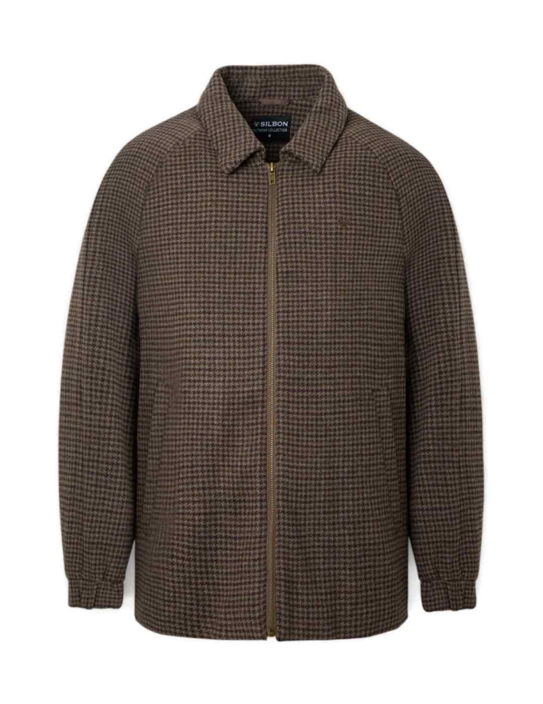 Cazadora Silbon pata gallo marrón hombre-Nh